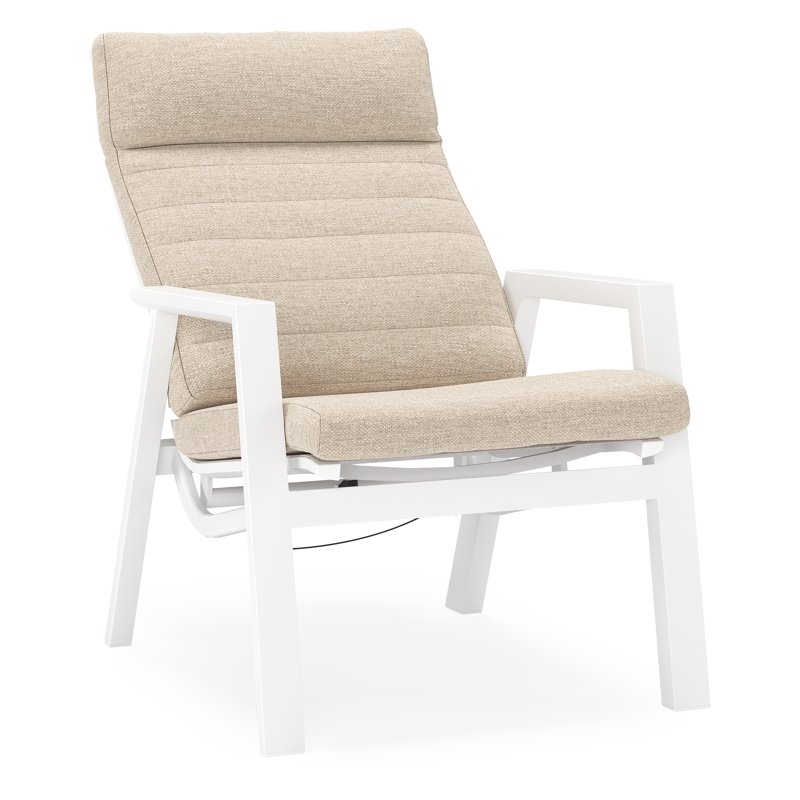 Prato loungestoel in wit aluminium met rustic weather+ softtouch kussen