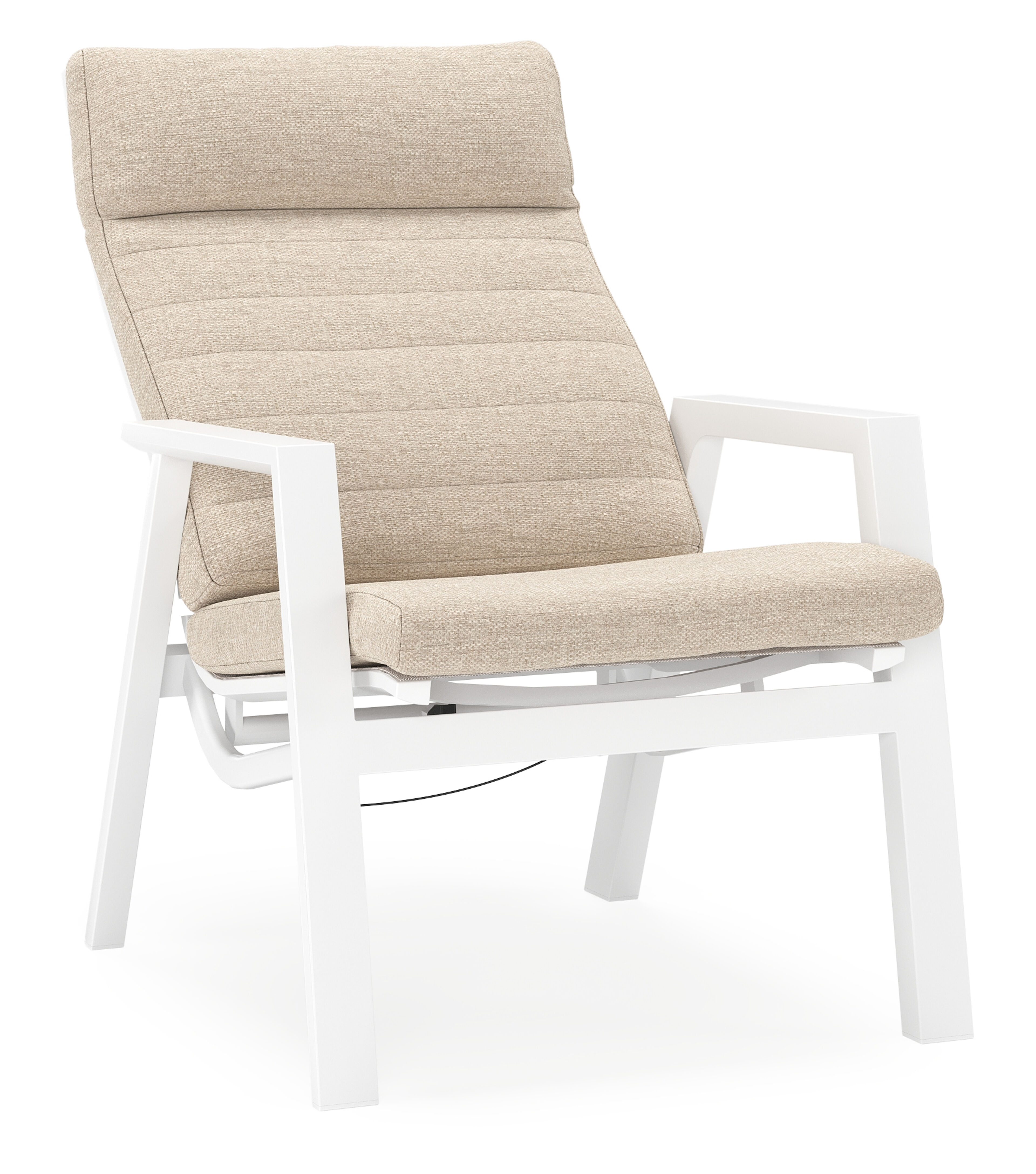 Fauteuil de jardin Prato en aluminium blanc avec coussin en weather+ softtouch rustic