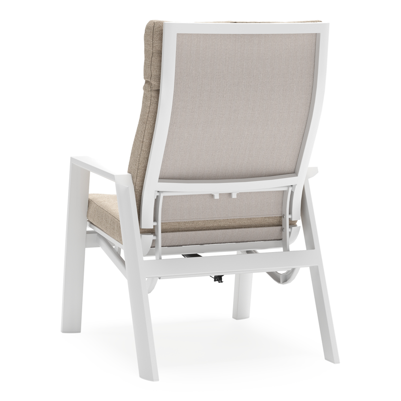 Prato loungestoel in wit aluminium met rustic weather+ softtouch kussen