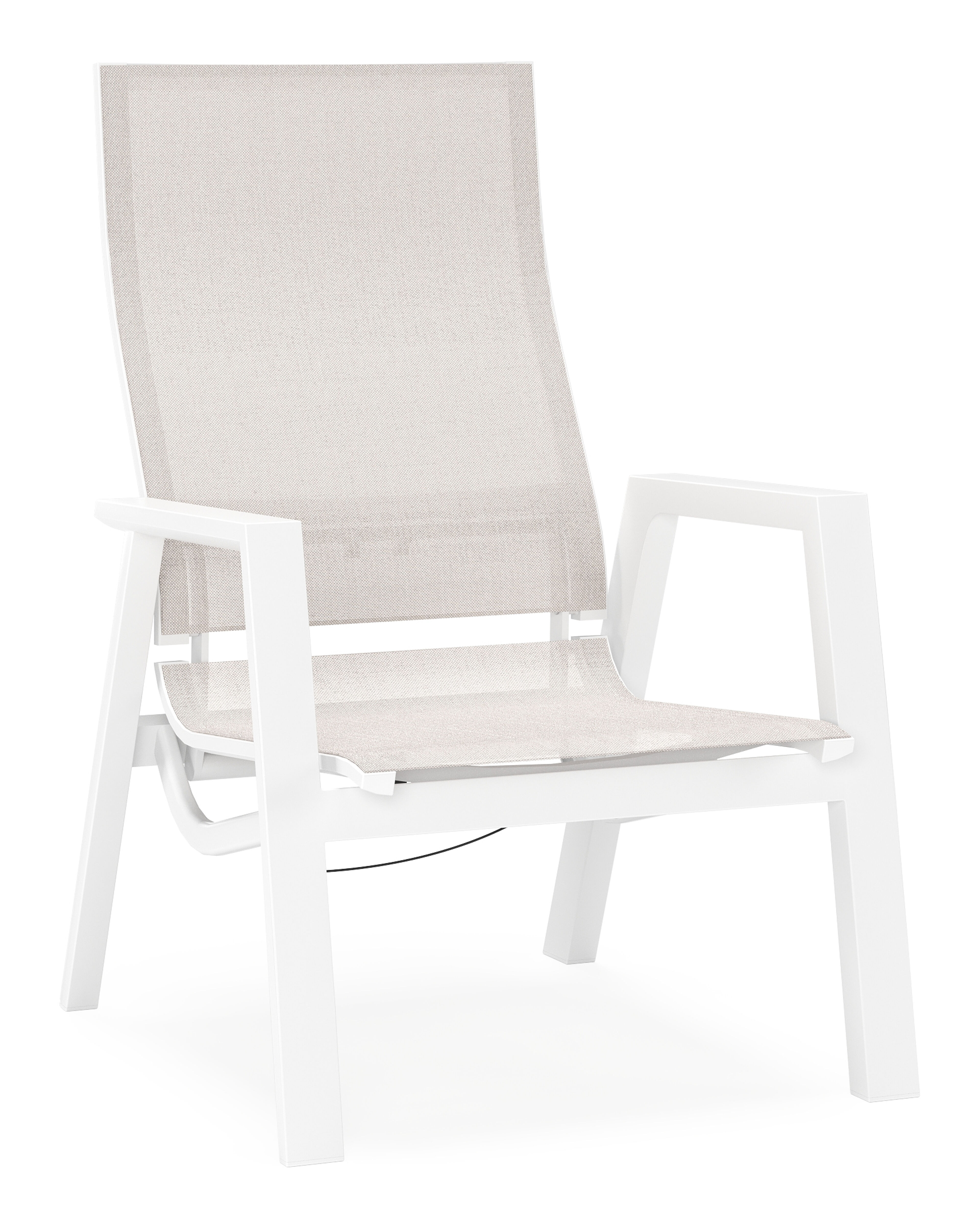 Fauteuil de jardin Prato en aluminium blanc avec coussin en weather+ softtouch rustic
