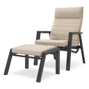 Prato loungestoel in zwart aluminium met Rustic Weather+ Softtouch kussen