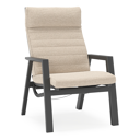 Fauteuil de jardin Prato en aluminium noir avec coussin en weather+ softtouch rustic