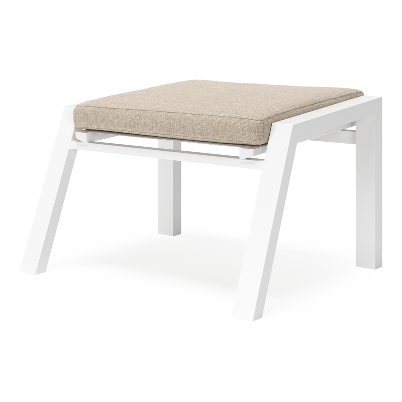 Prato poef in wit aluminium met rustic weather+ softtouch kussen