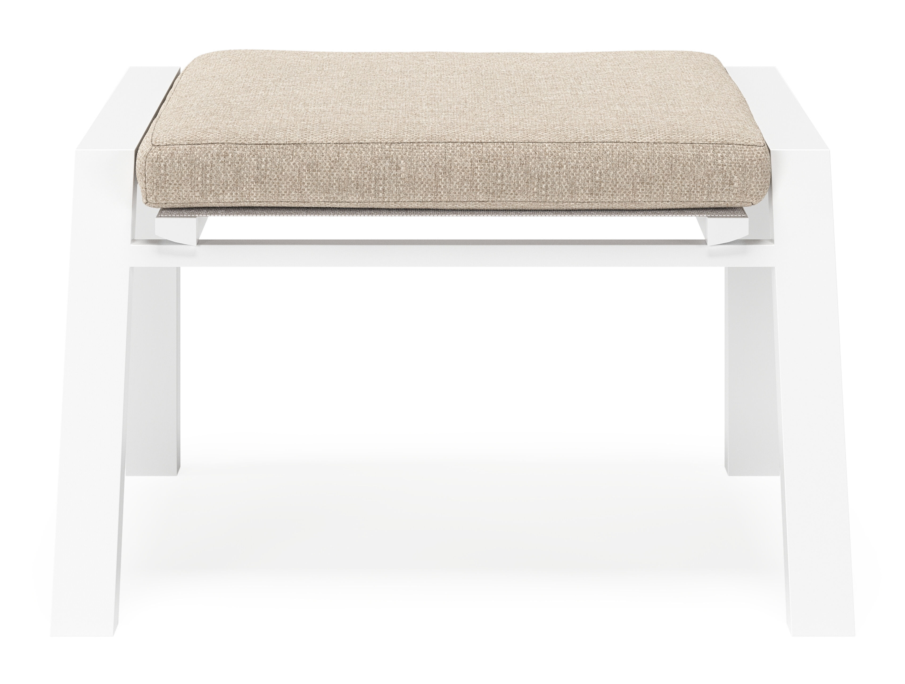 Pouf Prato en aluminium blanc avec coussin en weather+ softtouch rustic