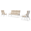 Prato loungeset in wit aluminium en beige aluminium met beige All Weather Olefin kussen