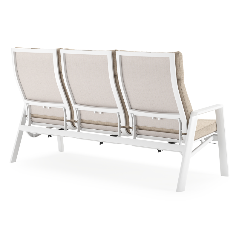 Prato loungeset in wit aluminium en beige aluminium met beige All Weather Olefin kussen