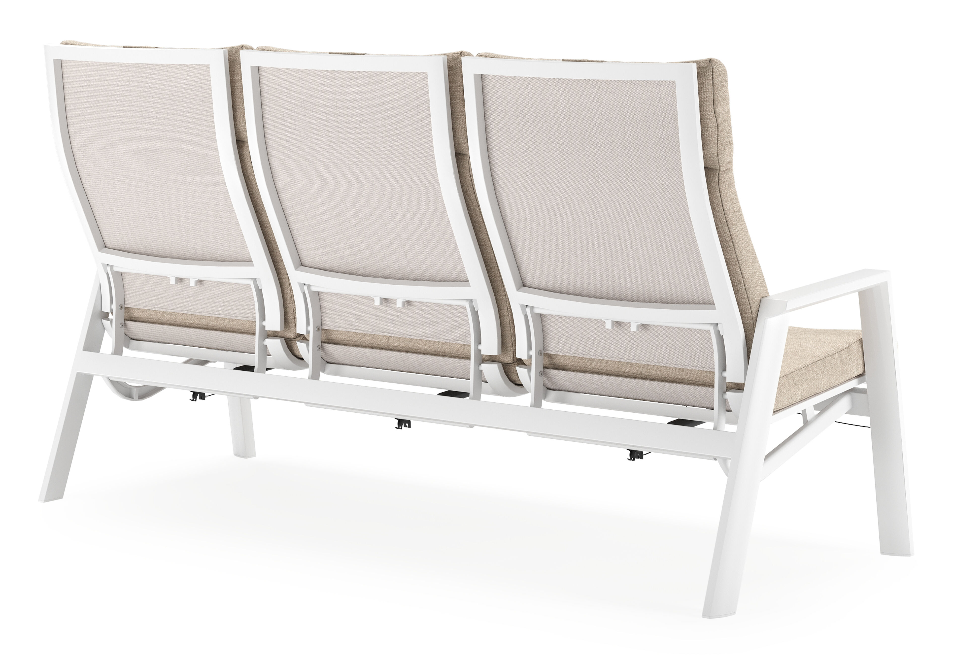 Prato loungeset in wit aluminium en beige aluminium met beige Weather+ Softtouch kussen