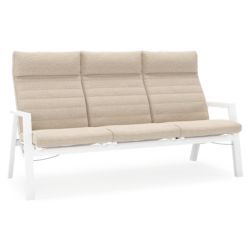 Prato loungebank in wit aluminium met beige All Weather Olefin kussen
