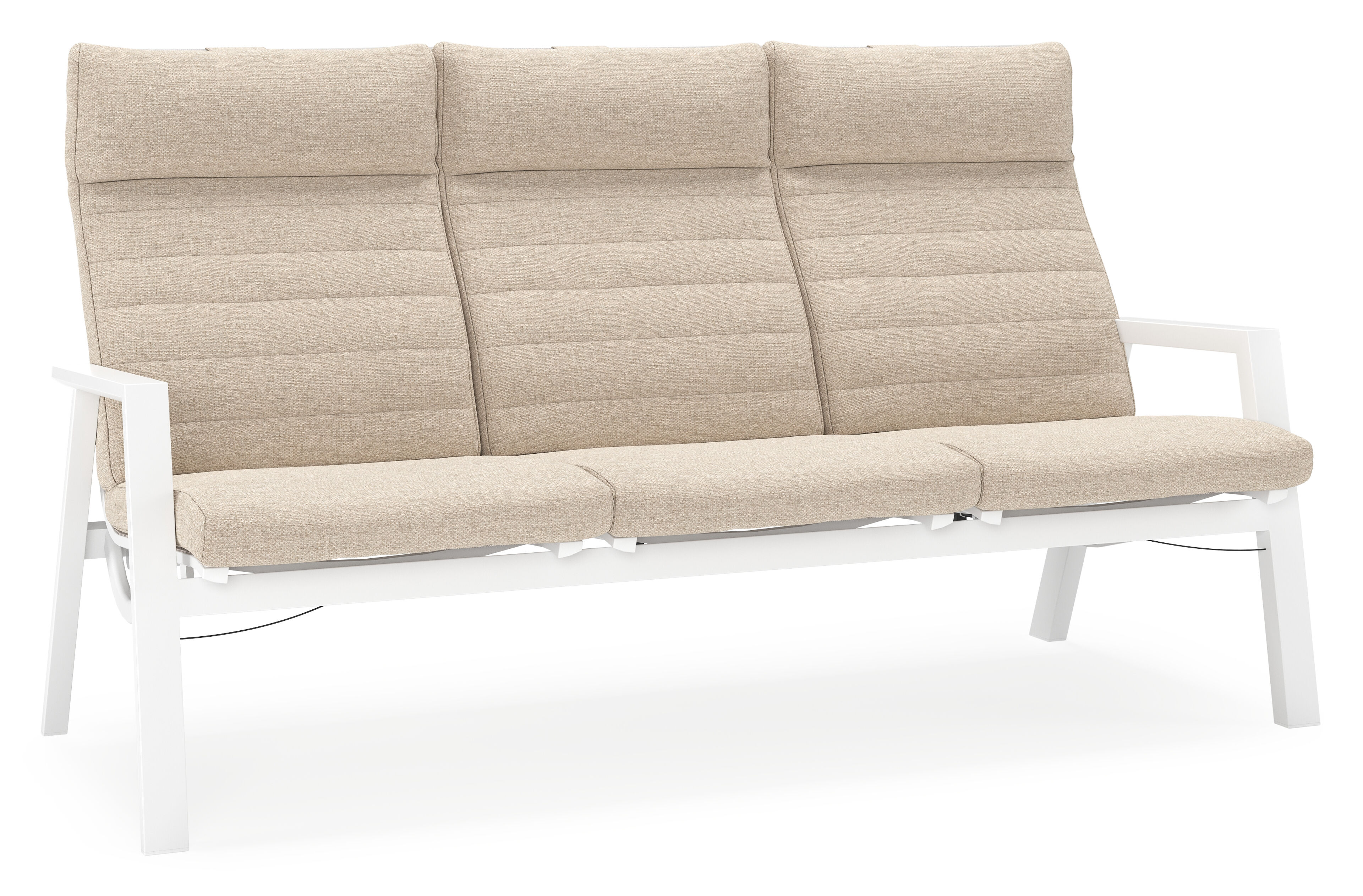 Prato loungebank in wit aluminium met beige All Weather Olefin kussen