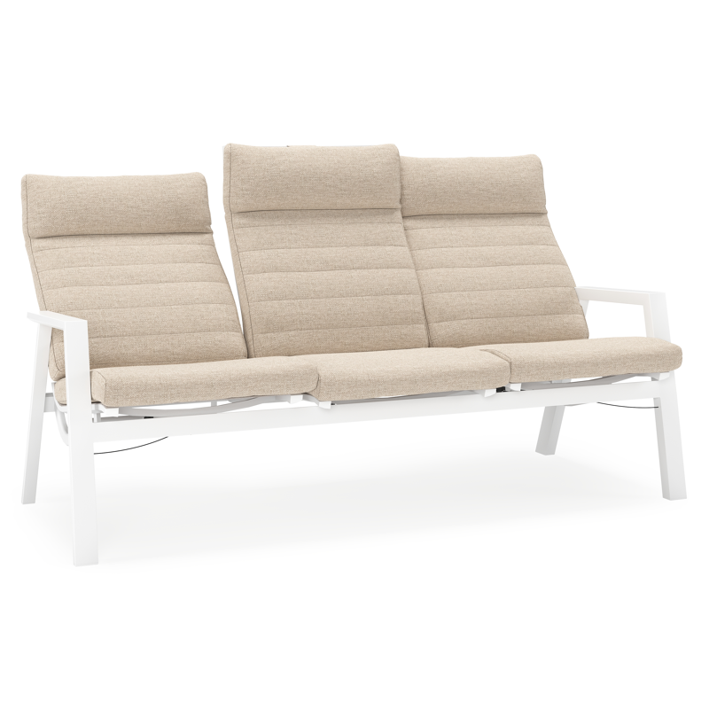 Prato loungebank in wit aluminium met beige All Weather Olefin kussen