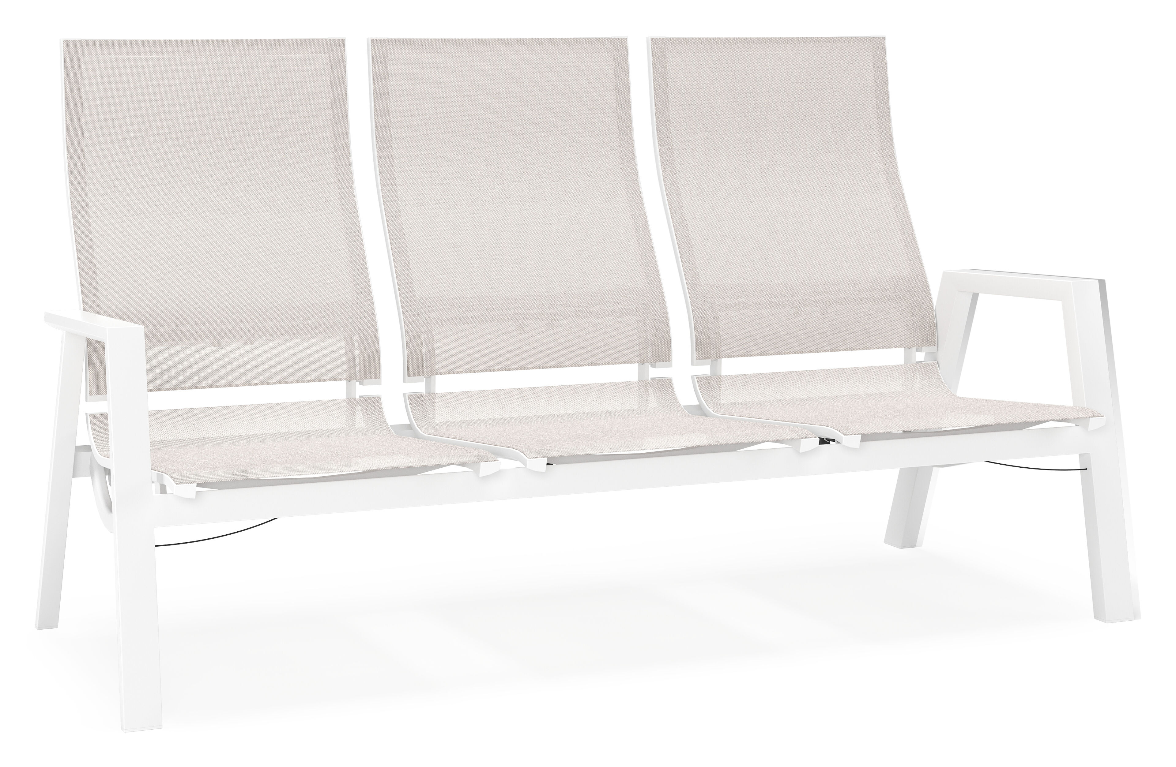 Prato loungebank in wit aluminium met beige All Weather Olefin kussen