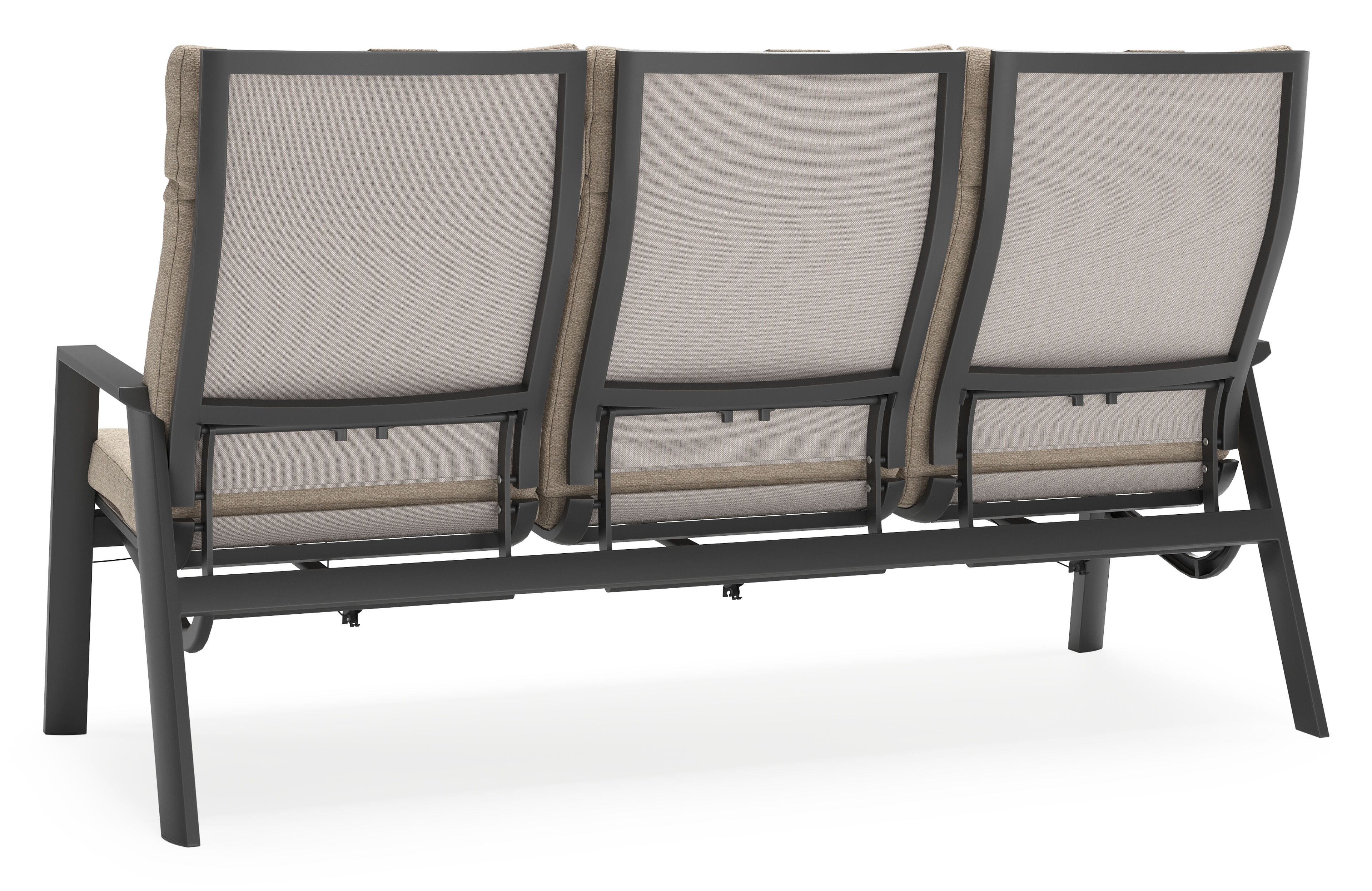 Prato loungebank in zwart aluminium met rustic weather+ softtouch kussen
