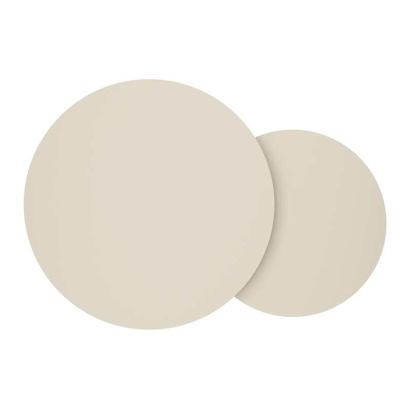 Lindo loungetafels in beige aluminium - Dia. 85 x H 27 cm, Dia. 65 x H 21 cm