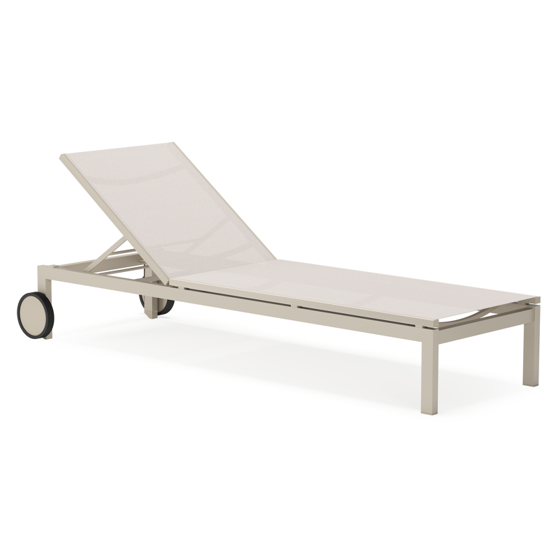 Caravelle verstelbaar ligbed in beige aluminium en beige single textilene