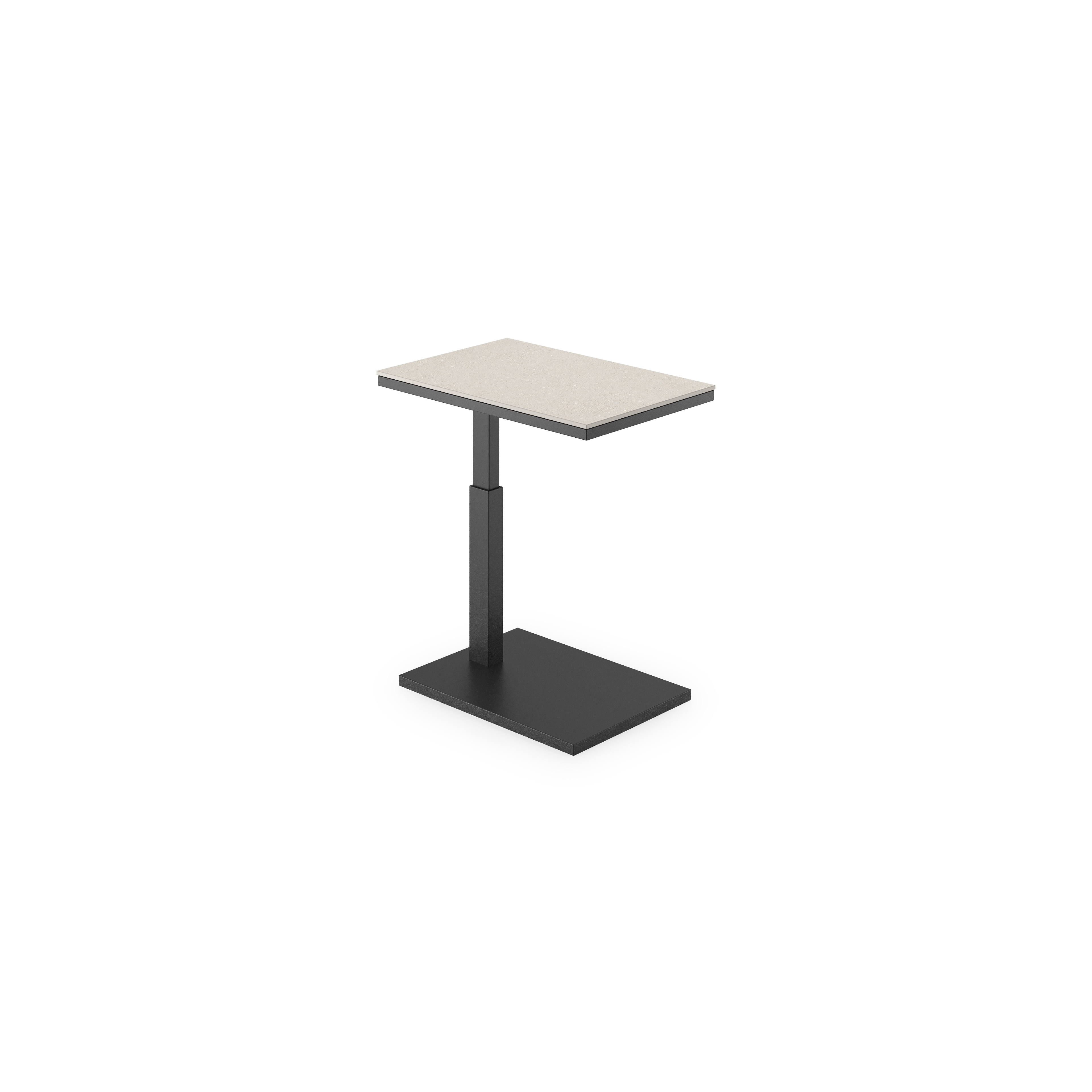 Talana bijzettafel in zwart aluminium met sintered stone crema minerale -