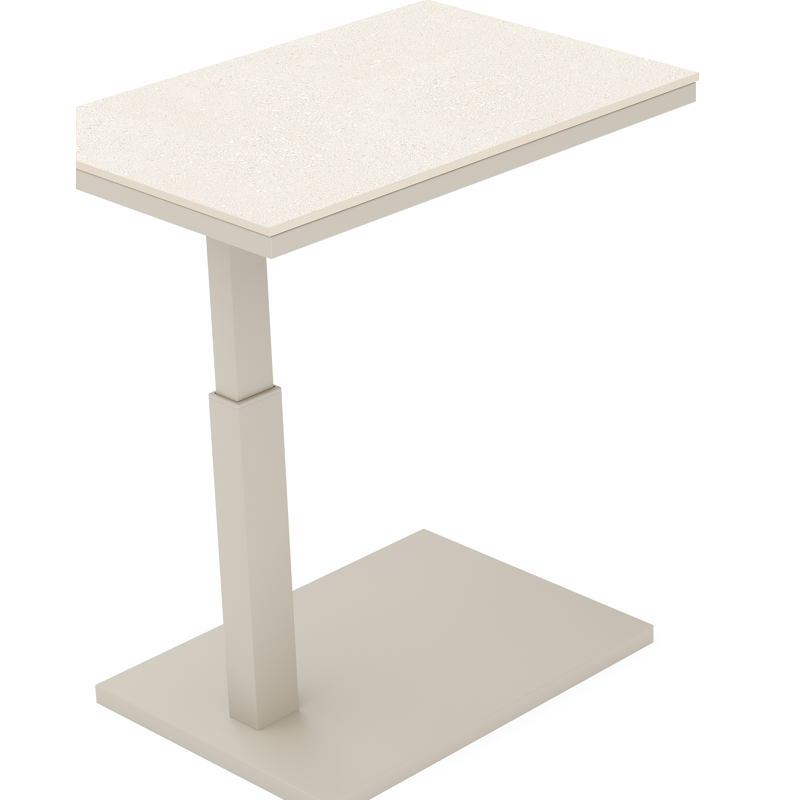Talana bijzettafel in beige aluminium met sintered stone crema minerale - L 60 x B 40 x H 67,50 cm