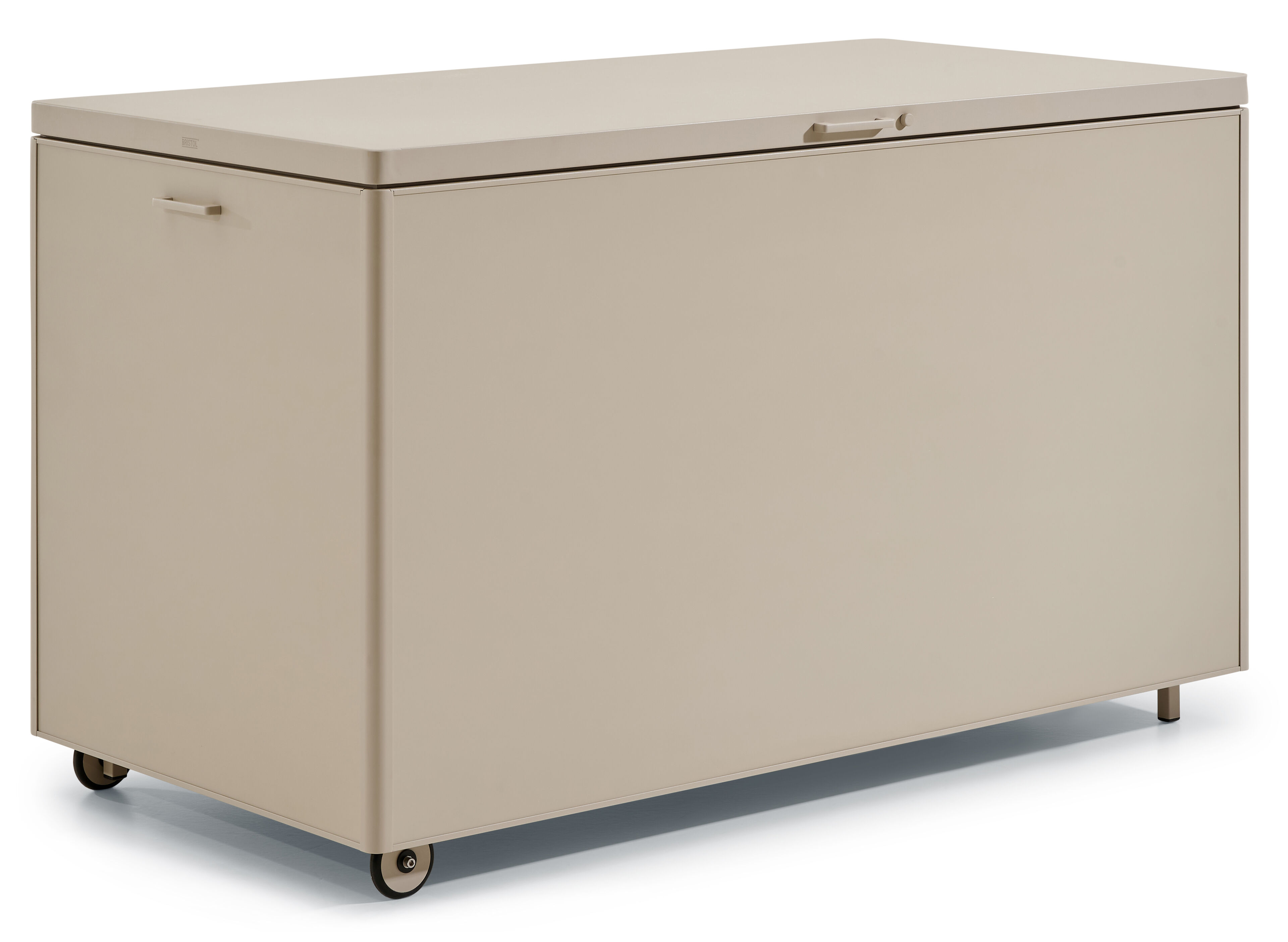 Coffre à coussins XL en aluminium beige