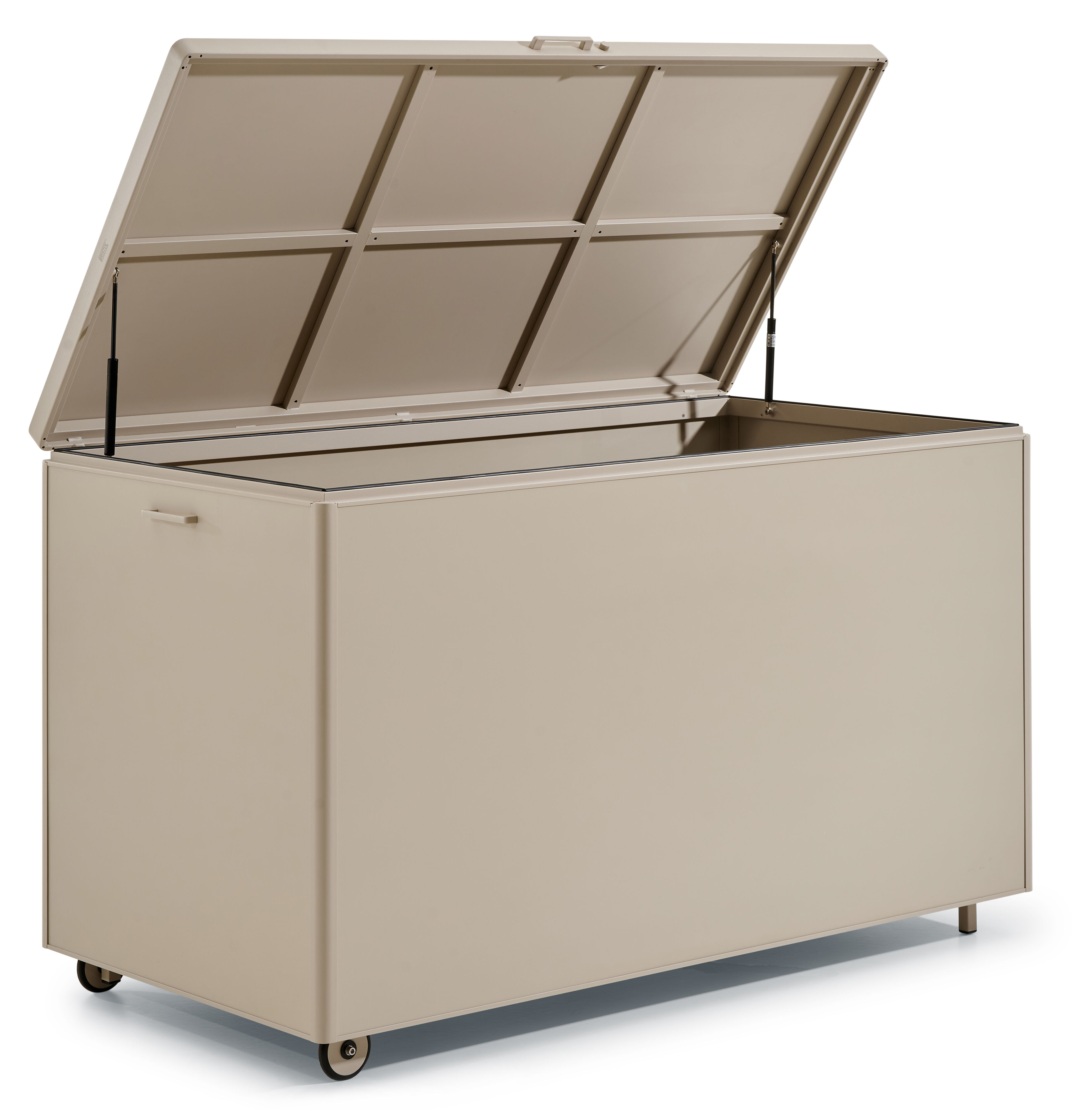 Coffre à coussins XL en aluminium beige