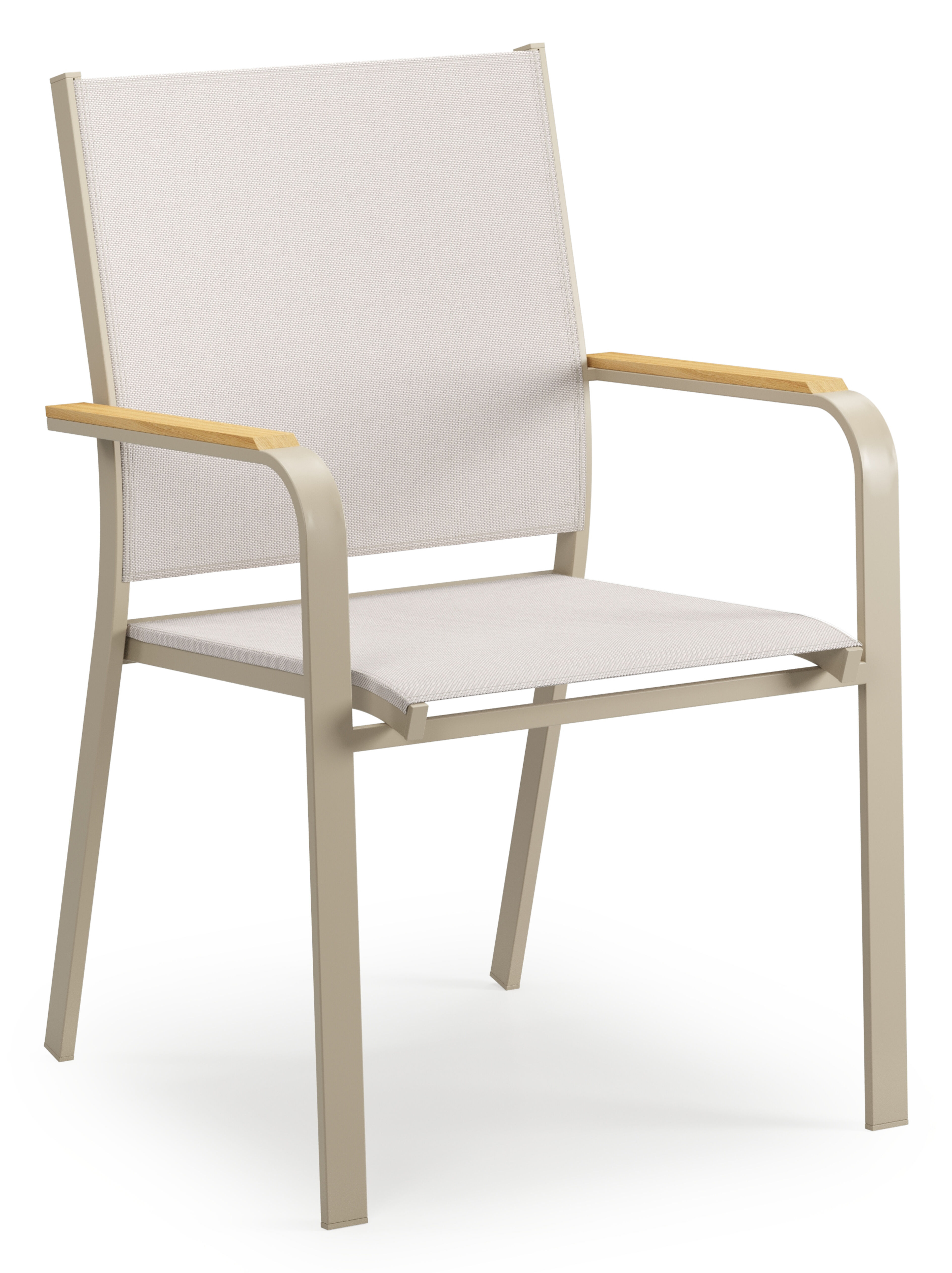 Amalfi tuinstoel in beige aluminium en beige single textilene