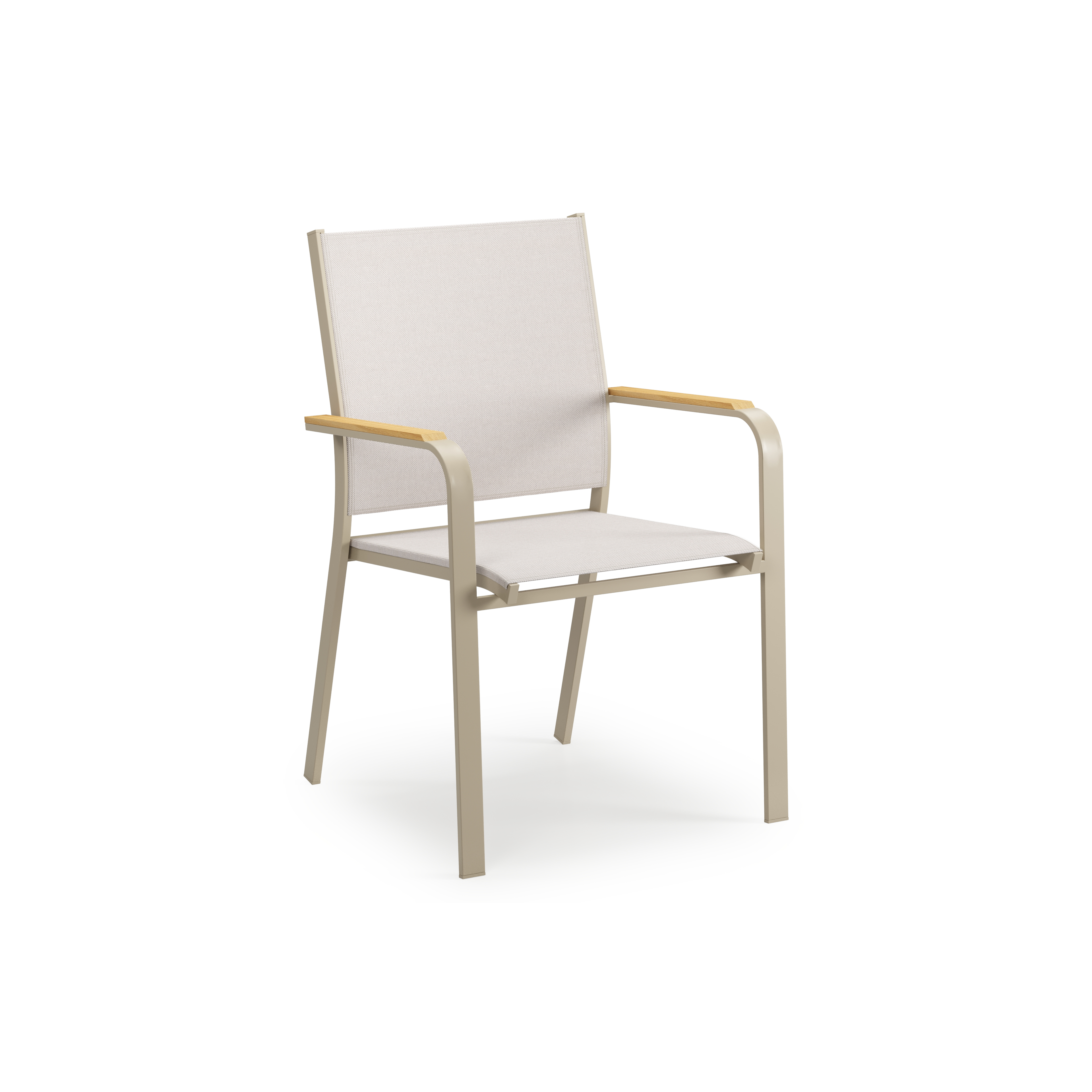 Chaise de jardin Amalfi en aluminium beige et textilène simple beige
