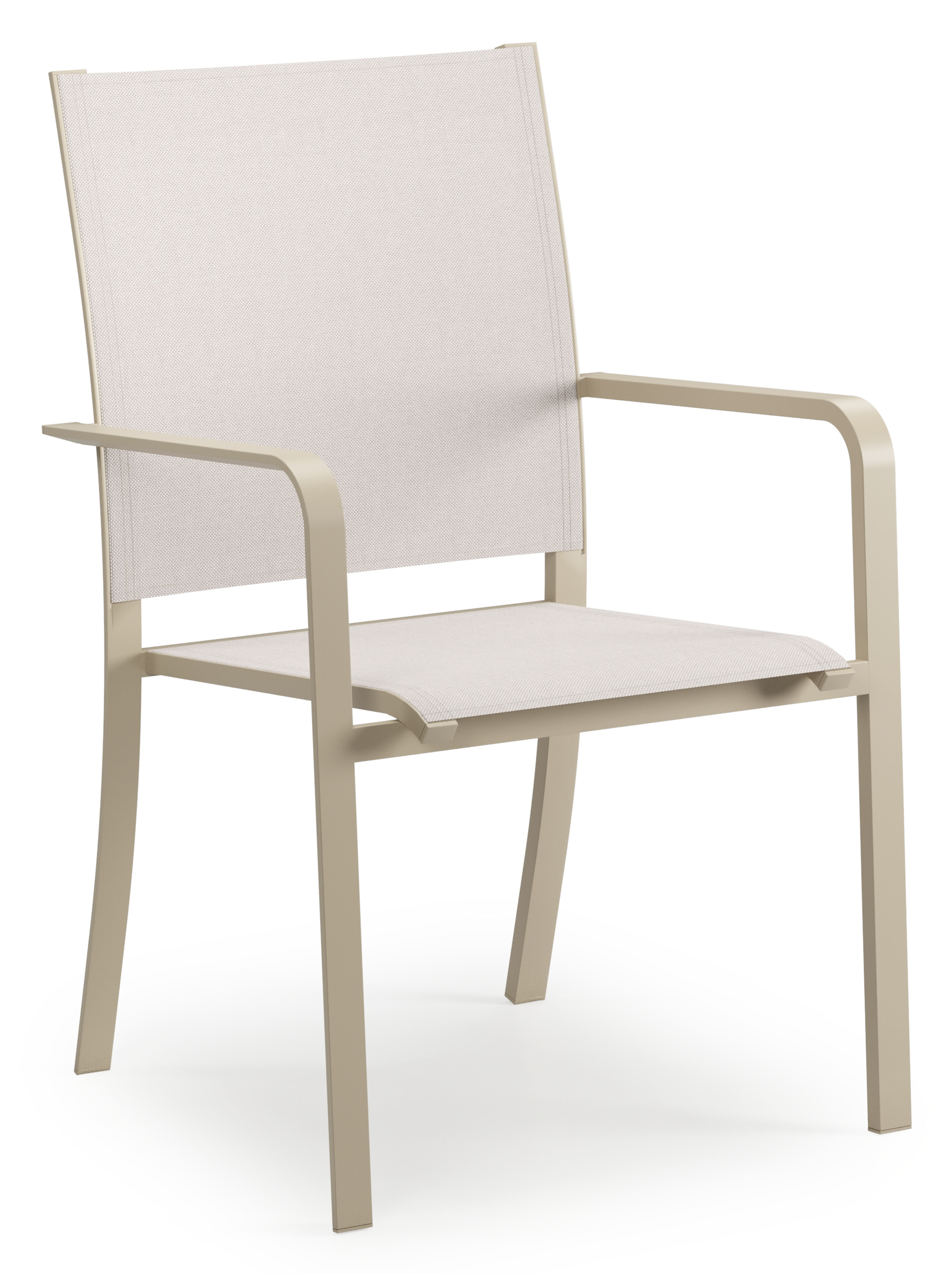 Calobra tuinstoel in beige aluminium en beige single textilene