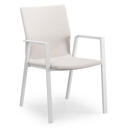 Madura stapelbare tuinstoel in wit aluminium en beige comfort textileen