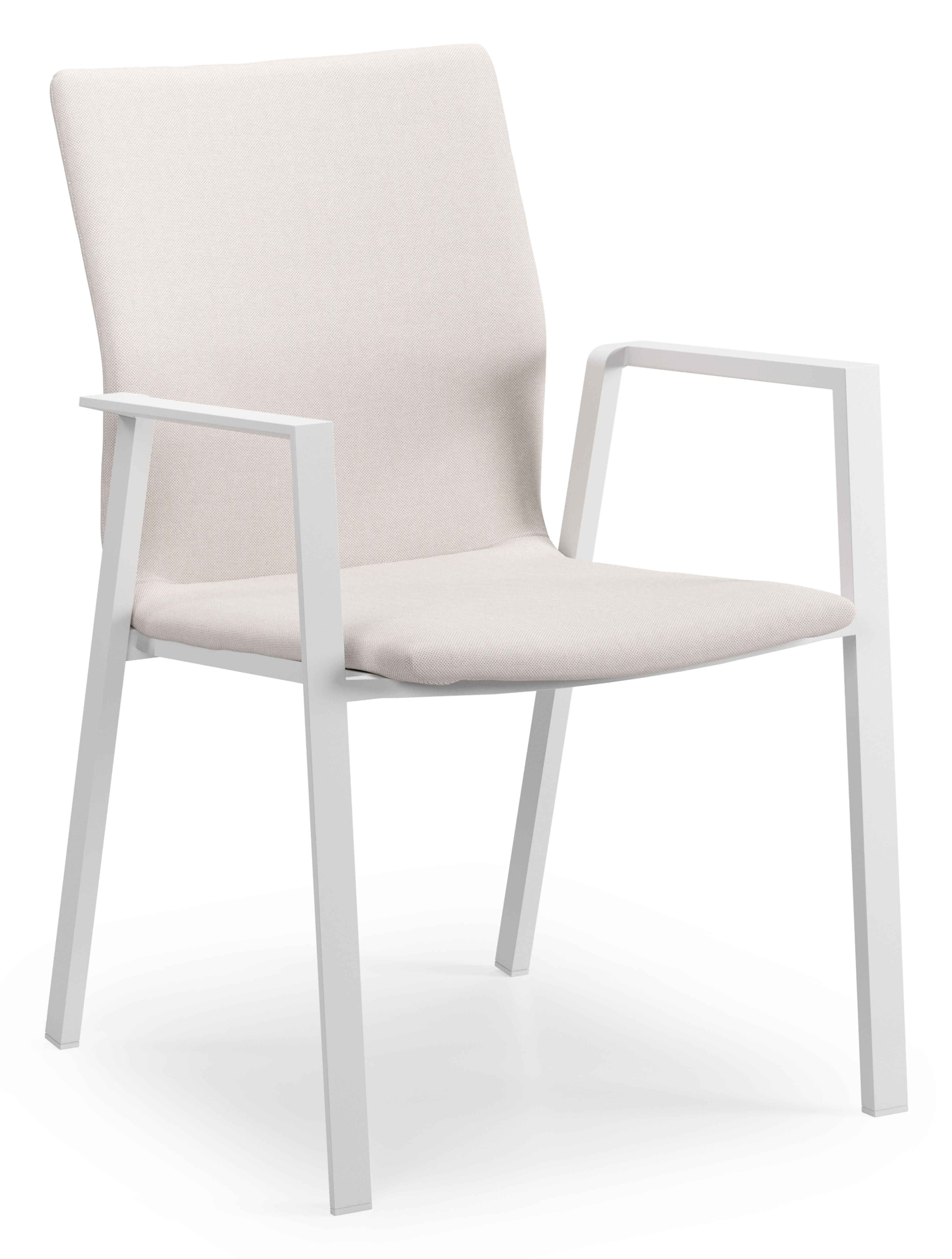 Madura tuinstoel in wit aluminium en beige comfort textileen