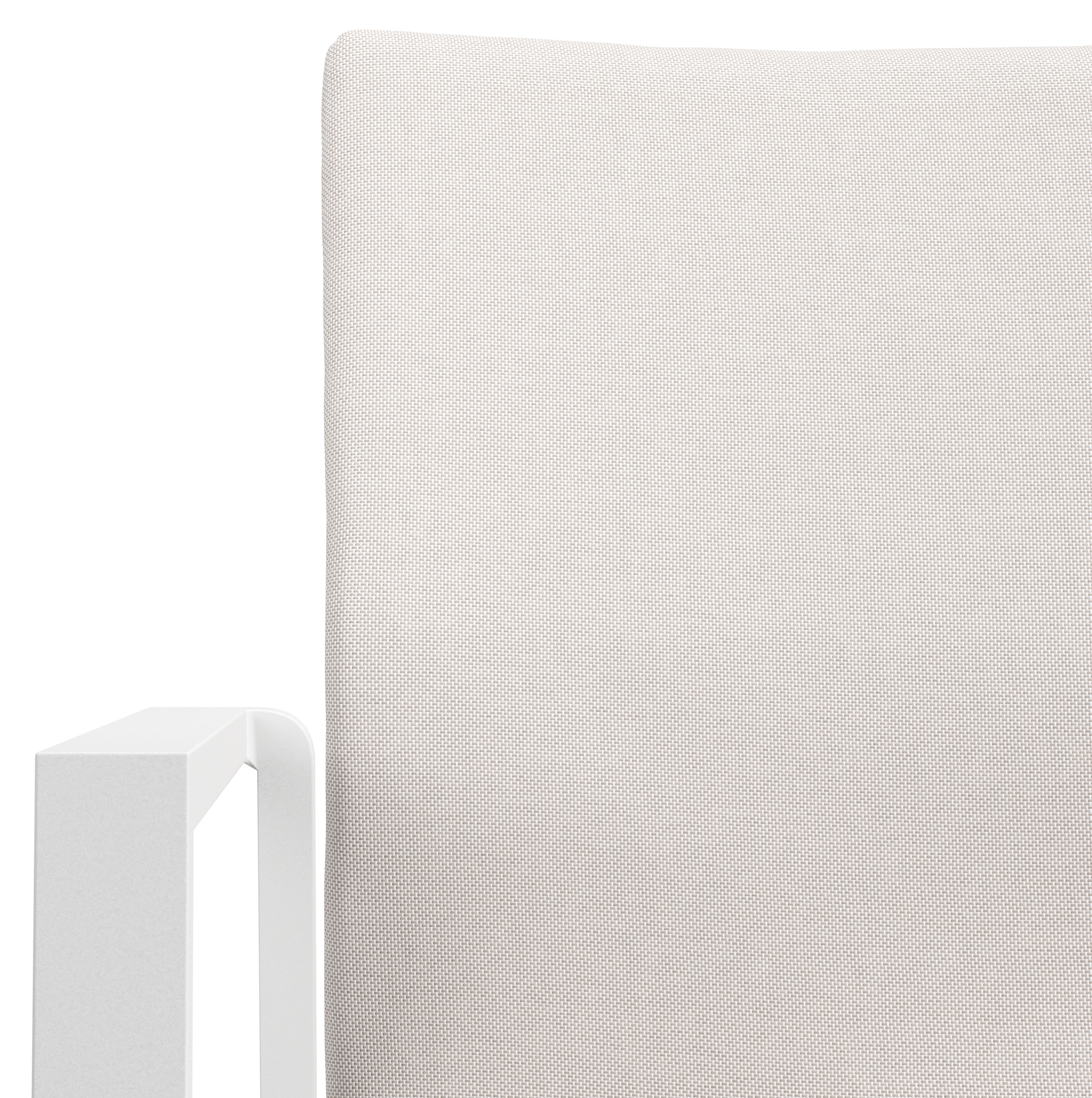 Chaise de jardin empilable Madura en aluminium blanc et textilène confort beige