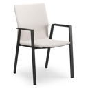 Chaise de jardin Madura en aluminium noir et textilène confort beige