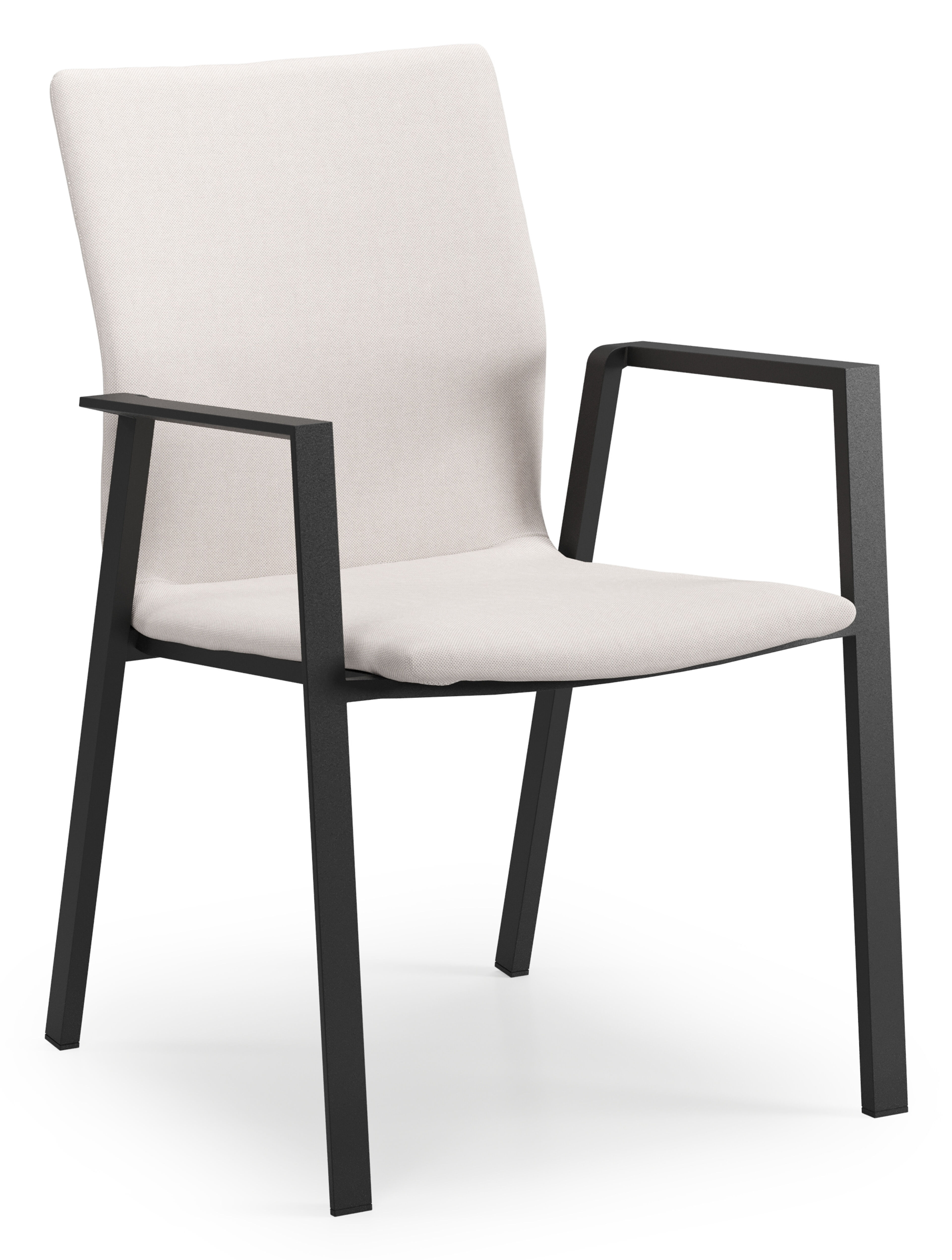 Madura tuinstoel in zwart aluminium en beige comfort textilene
