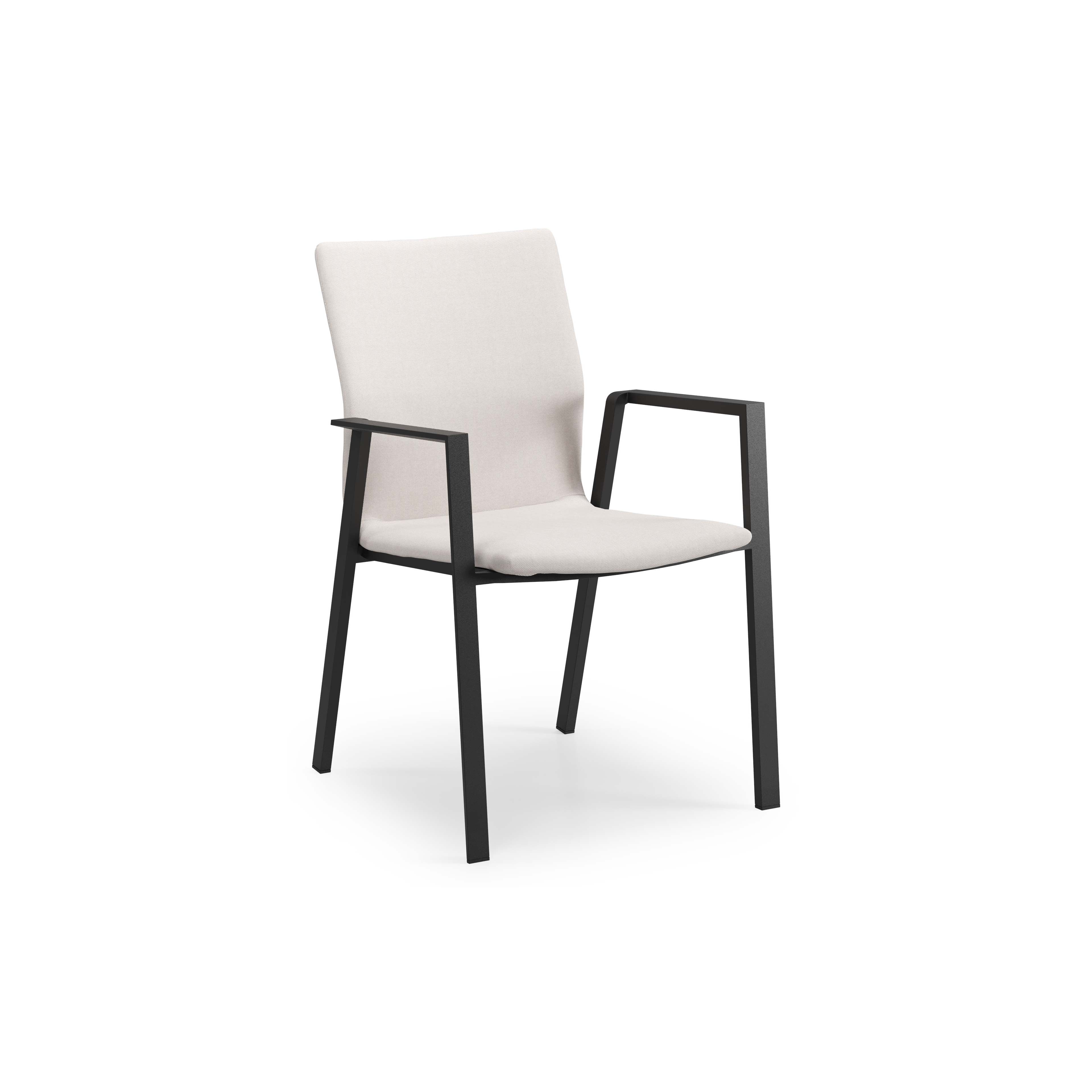 Madura tuinstoel in zwart aluminium en beige comfort textilene