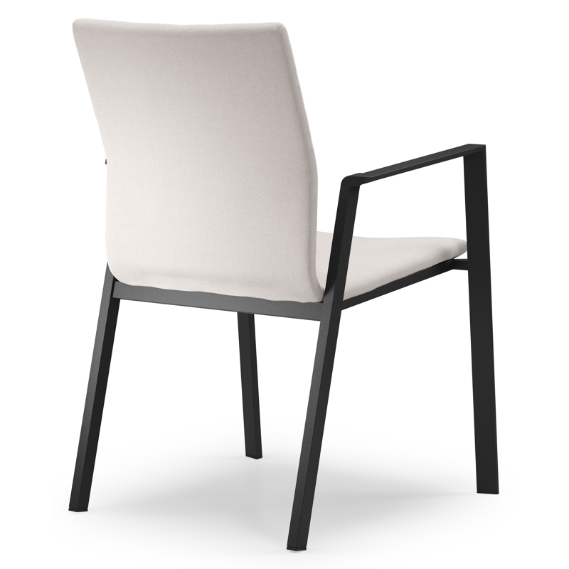 Madura tuinstoel in zwart aluminium en beige comfort textilene