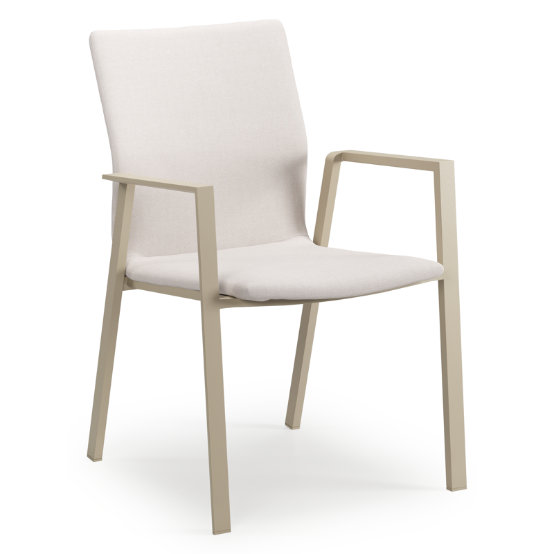 Madura tuinstoel in beige aluminium en beige comfort textilene