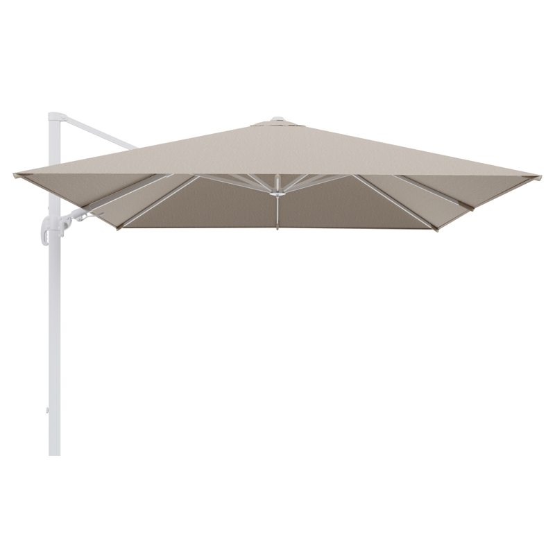 Avola zweefparasol met tiltfunctie in wit aluminium met rustic weather+ softtouch parasoldoek - L1 300 x L2 300 cm (zonder voet)