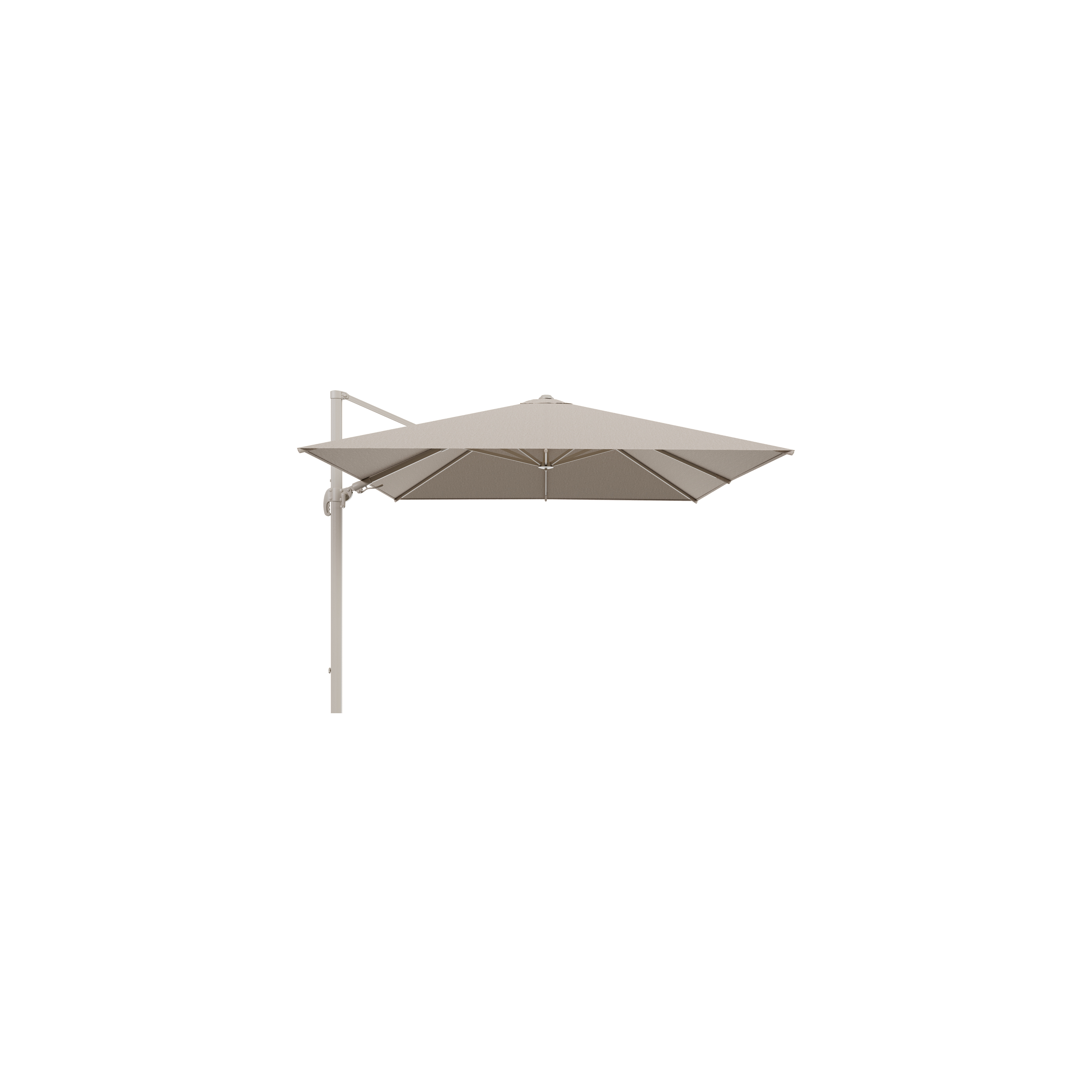 Parasol pedant Avola avec fonction tilt en aluminium beige avec toile de parasol en weather+ softtouch rustic - Lg.1 300 x Lg.2 300 cm (sans pied de parasol)