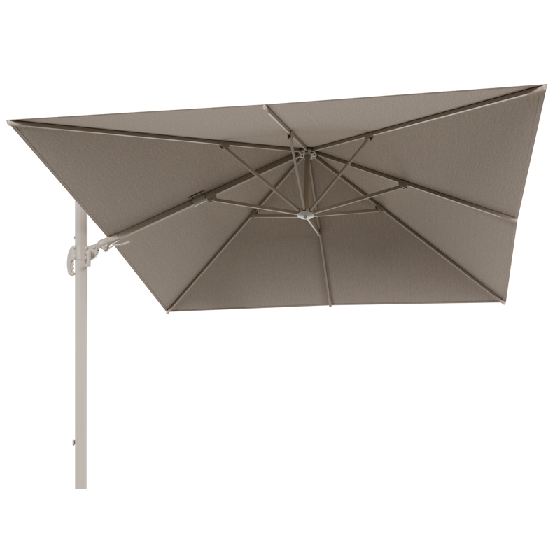 Parasol pedant Avola avec fonction tilt en aluminium beige avec toile de parasol en weather+ softtouch rustic - Lg.1 300 x Lg.2 300 cm (sans pied de parasol)
