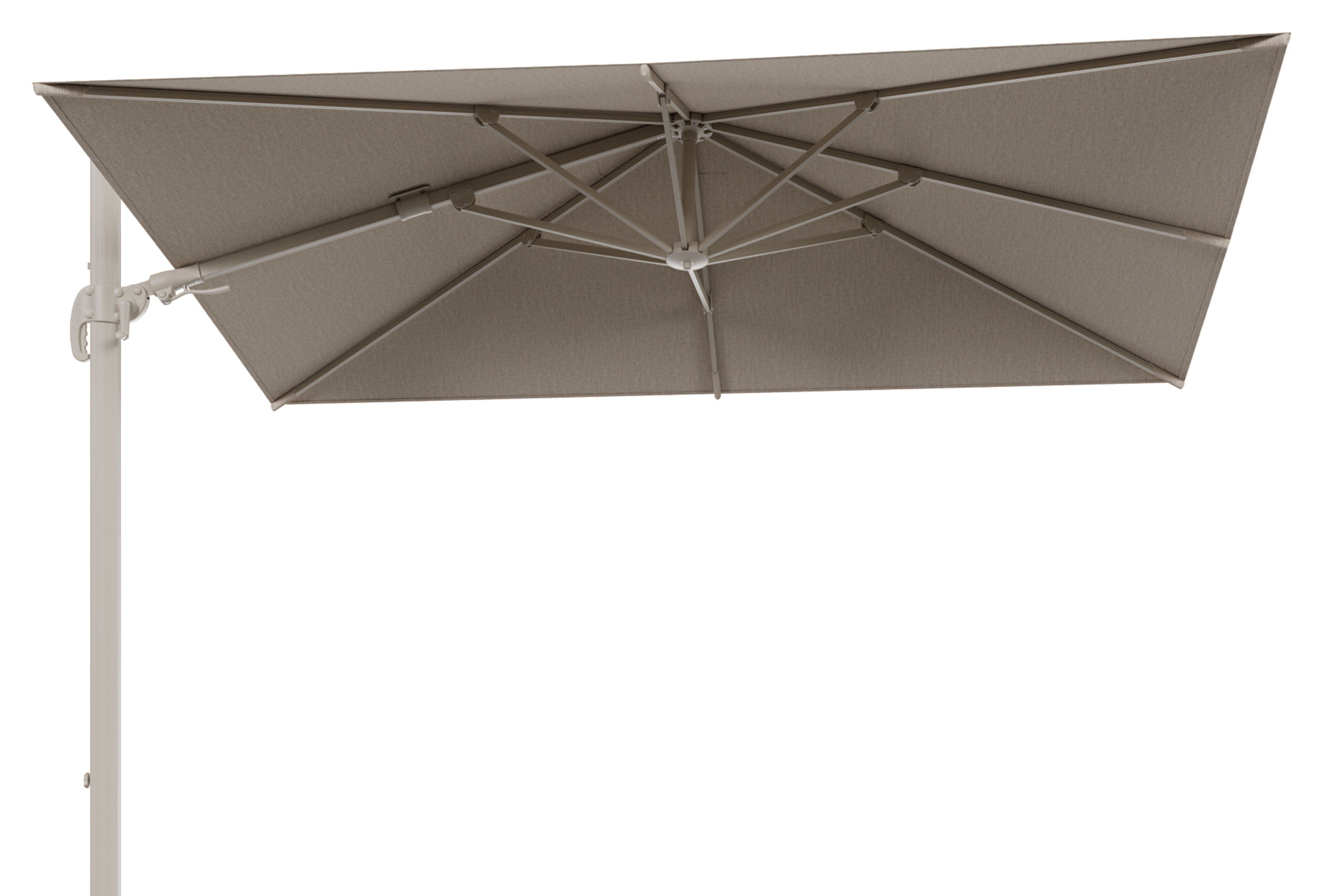 Avola zweefparasol met tiltfunctie in beige aluminium en rustic Weather+Softtouch parasoldoek - L1 200 x L2 300 cm (zonder voet)