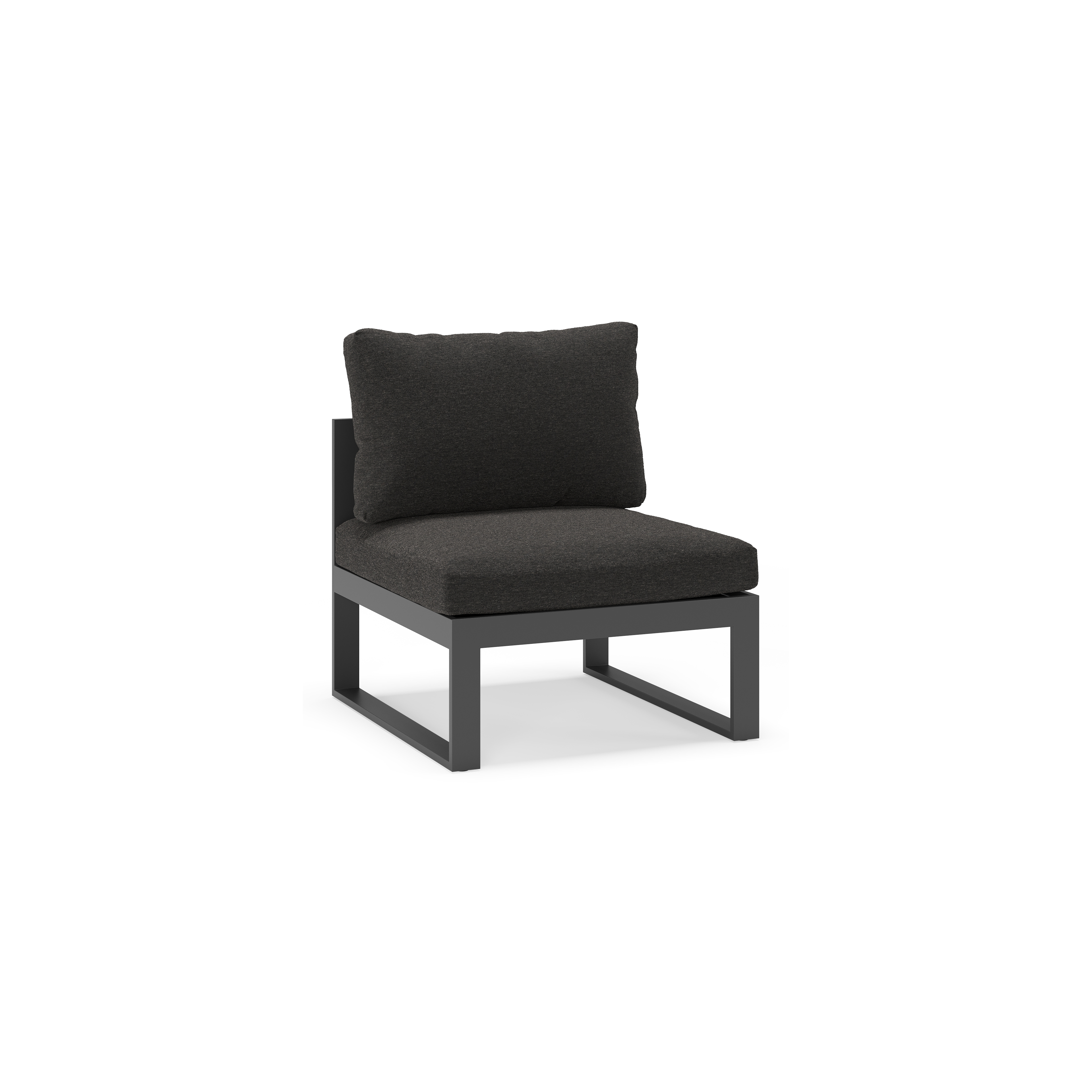 Caldela loungestoel in zwart aluminium met zwart weather+ softtouch kussens