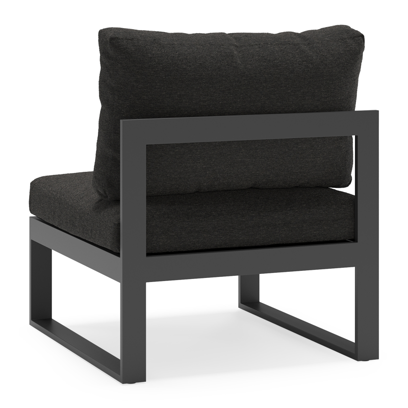 Caldela loungestoel in zwart aluminium met zwart weather+ softtouch kussens