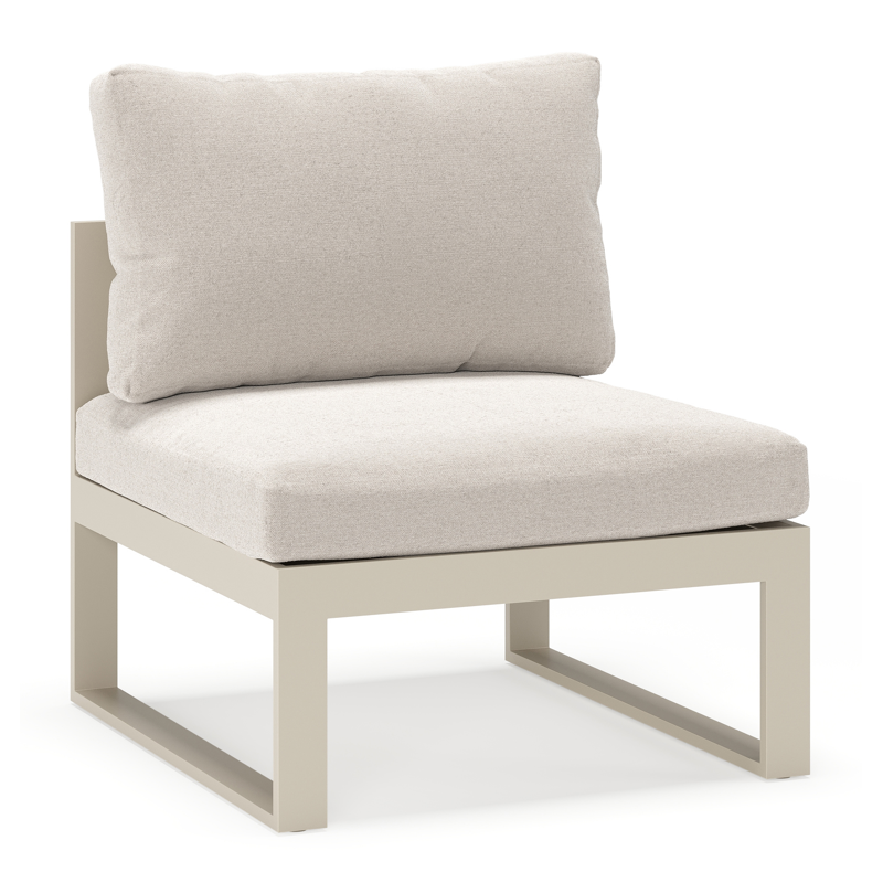 Caldela loungestoel in beige aluminium met beige weather+ softtouch kussens