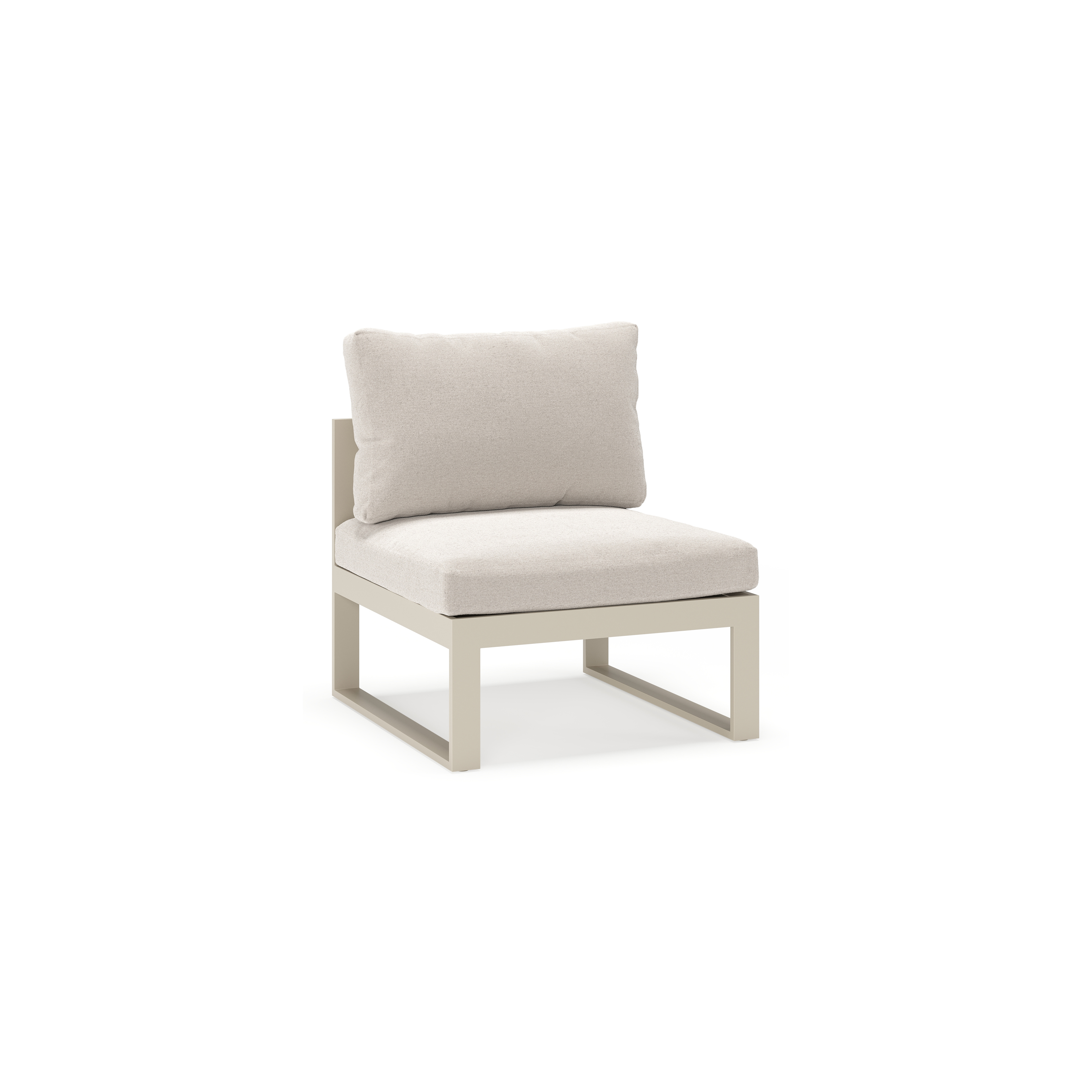 Caldela loungestoel in beige aluminium met beige weather+ softtouch kussens
