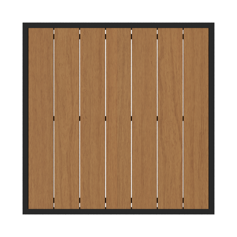 Caldela loungetafel in zwart aluminium en polywood - L 70 x B 70 x H 31 cm