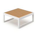 Caldela loungetafel in wit aluminium en polywood - L 70 x B 70 x H 31 cm