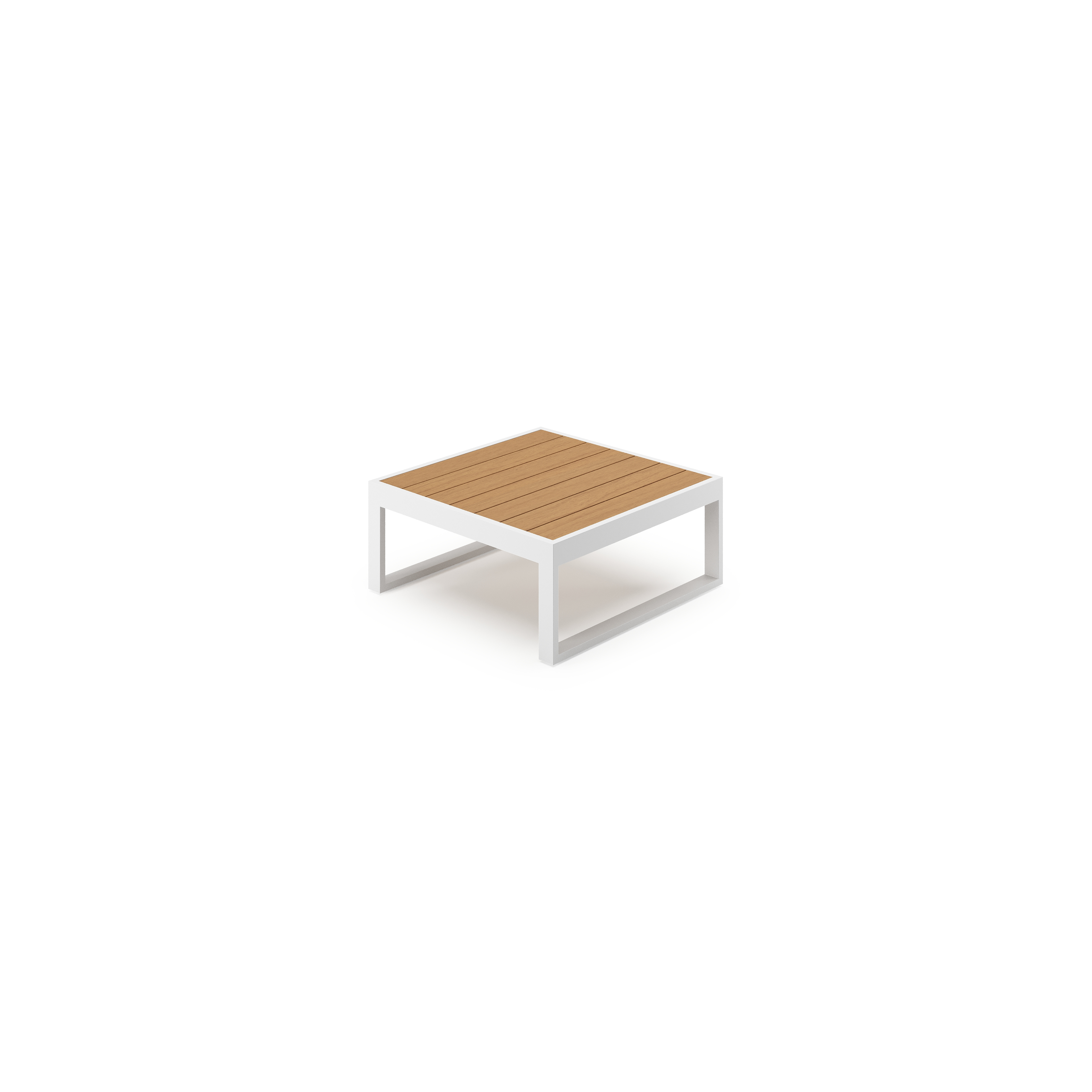 Caldela loungetafel in wit aluminium en polywood - L 70 x B 70 x H 31 cm