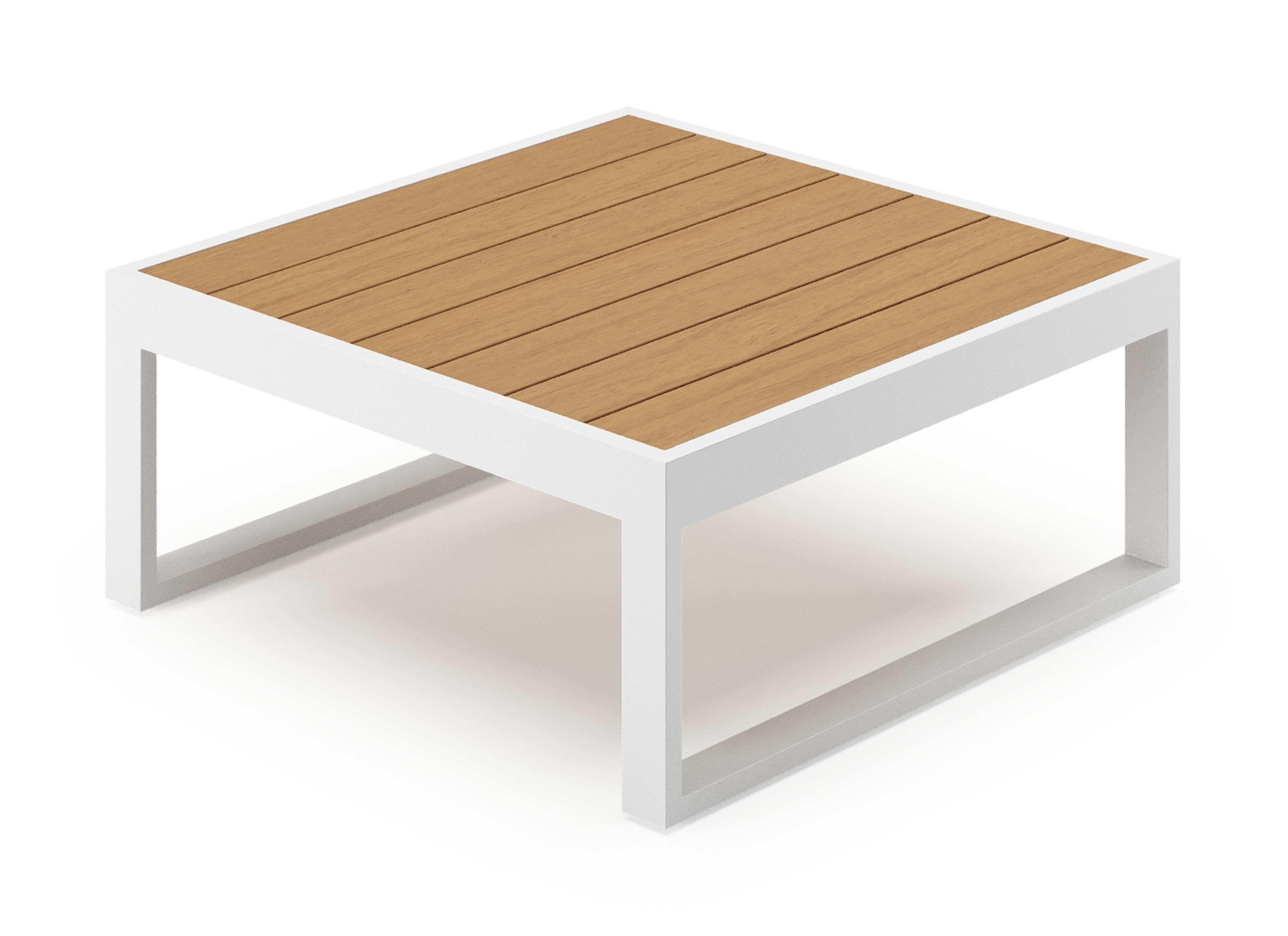 Caldela loungetafel in wit aluminium en polywood - L 70 x B 70 x H 31 cm