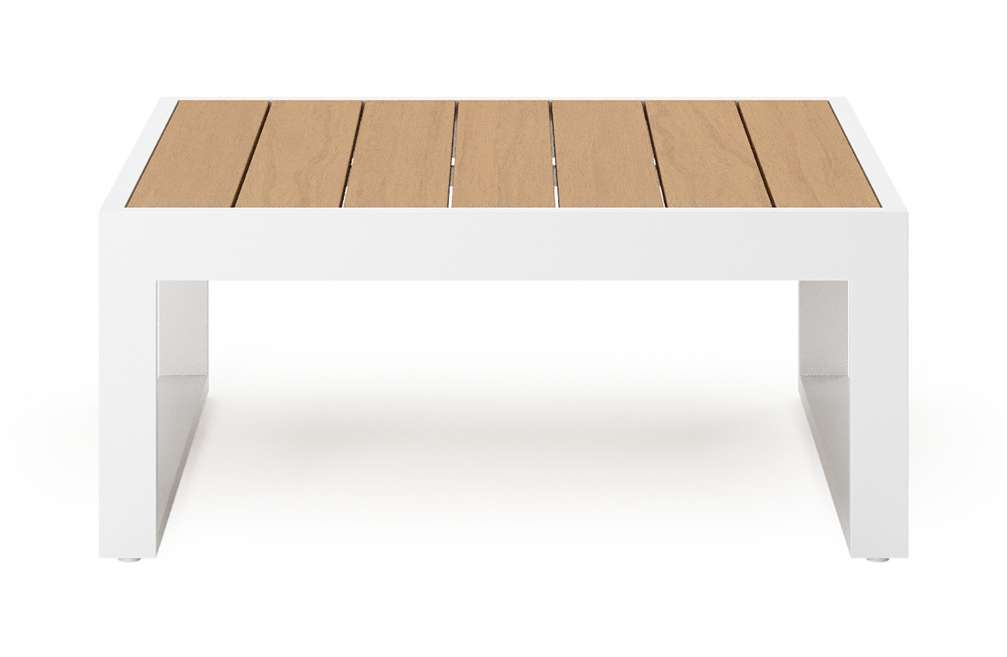 Caldela loungetafel in wit aluminium en polywood - L 70 x B 70 x H 31 cm