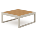 Caldela loungetafel in beige aluminium en polywood - L 70 x B 70 x H 31 cm