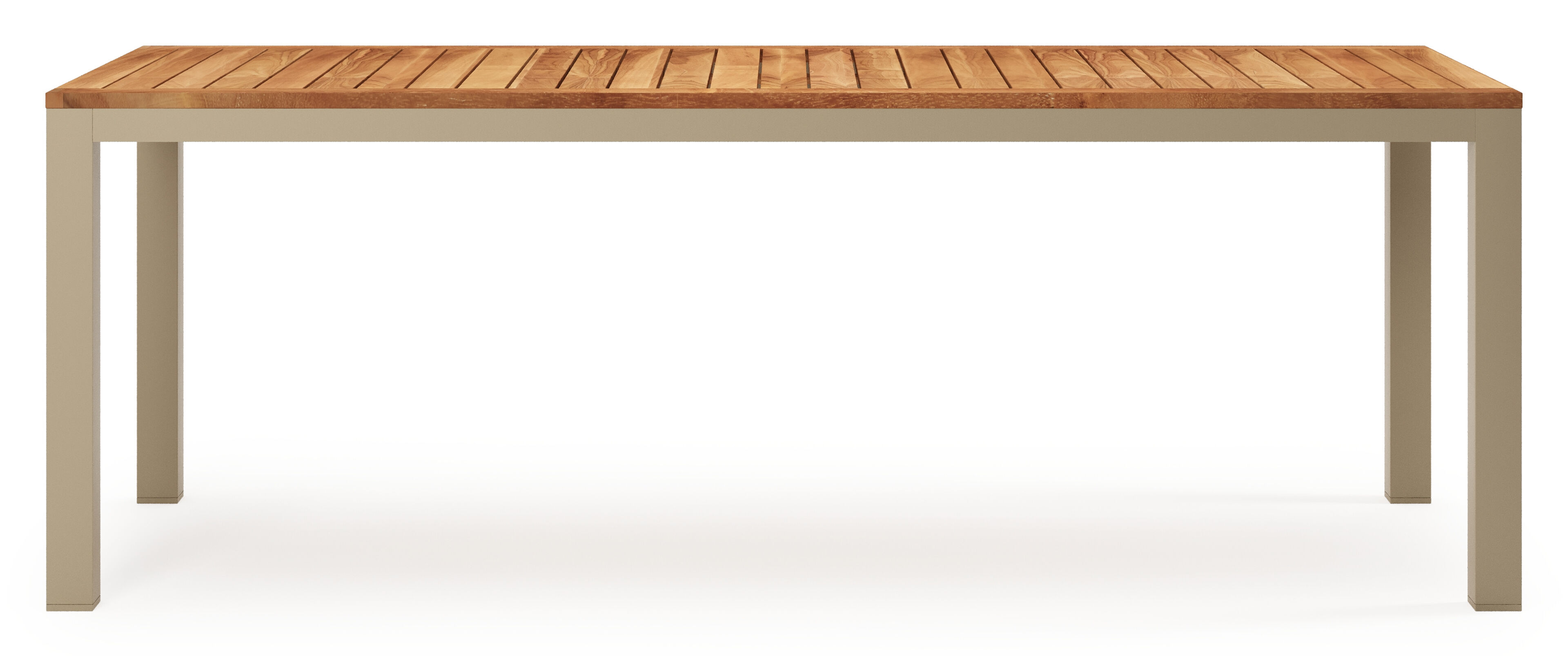 Varese tuintafel rechthoekig in beige aluminium en teak - L 220 x B 92 x H 73.5 cm