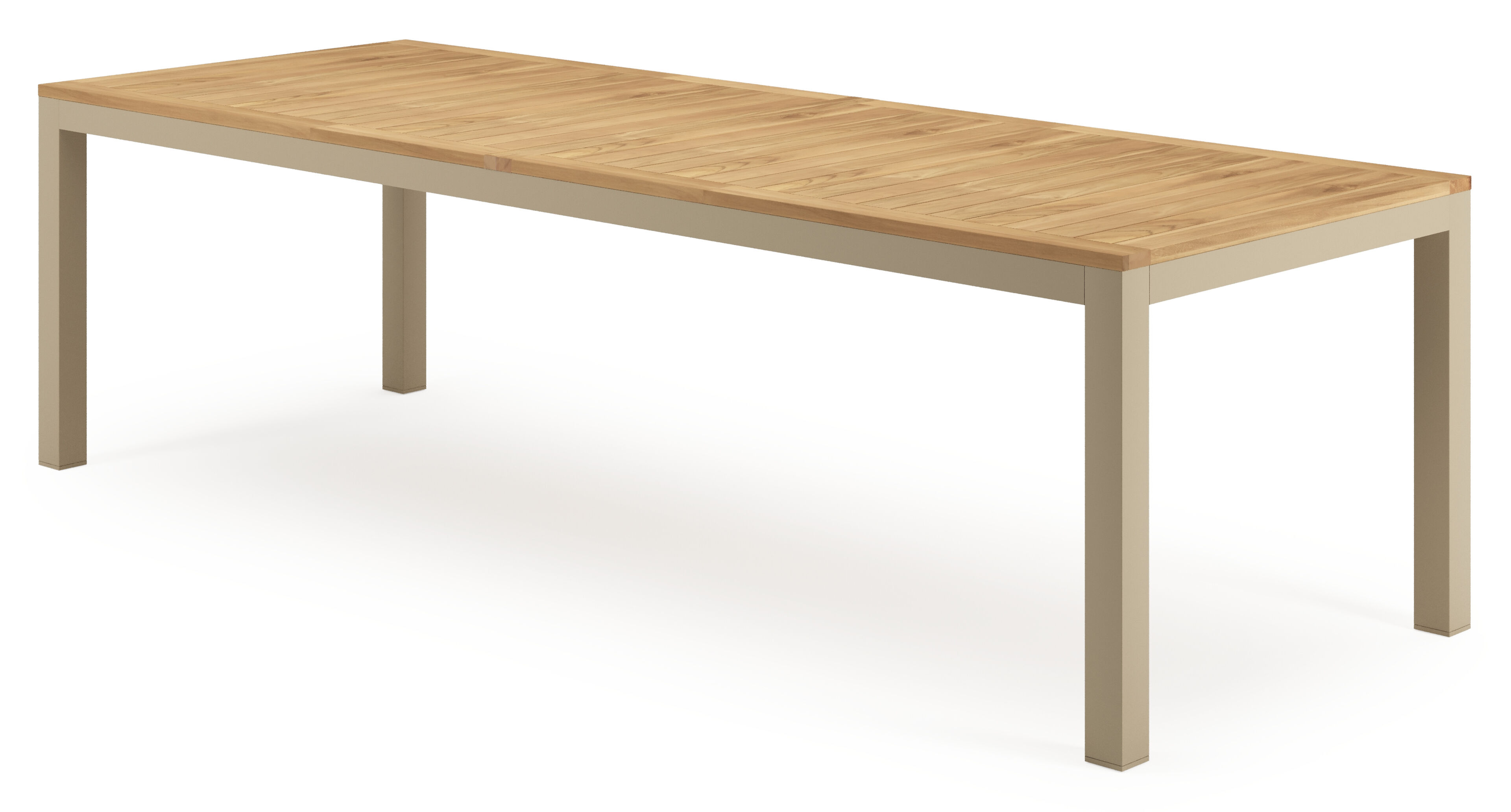 Varese tuintafel in beige  aluminium en teak - L 270 x B 100 cm
