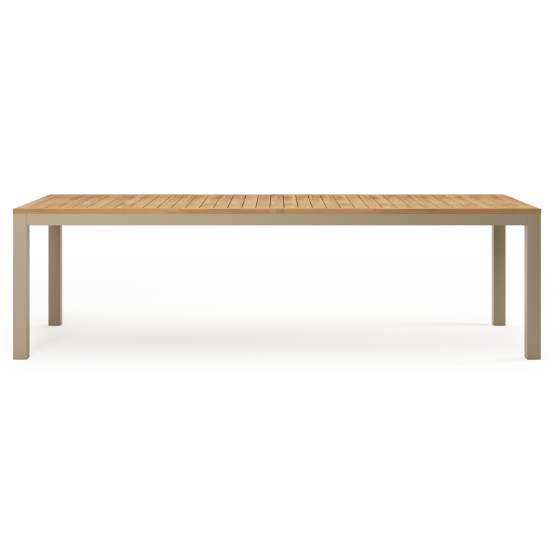 Varese tuintafel in beige  aluminium en teak - L 270 x B 100 cm